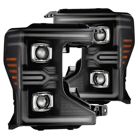 20-22 Ford Super Duty LUXX-Series LED Projector Headlights Black | AlphaRex