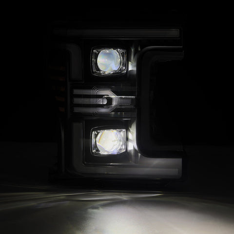 17-19 Ford Super Duty MKII LUXX-Series LED Projector Headlights Black | AlphaRex