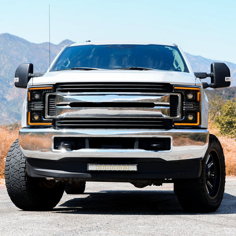 17-19 Ford Super Duty MKII LUXX-Series LED Projector Headlights Chrome | AlphaRex