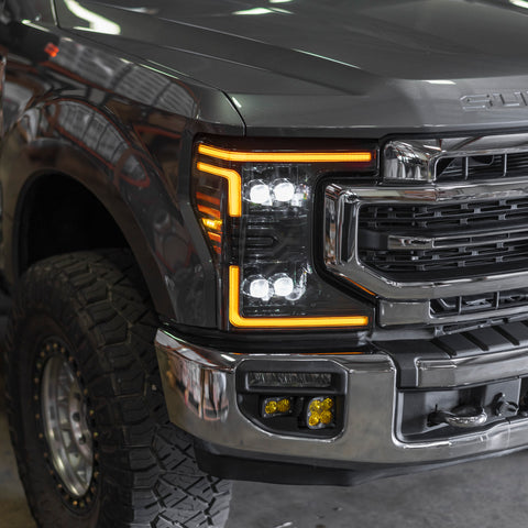 Alpha Rex 20-22 Ford Super Duty NOVA-Series LED Projector Headlights Alpha-Black