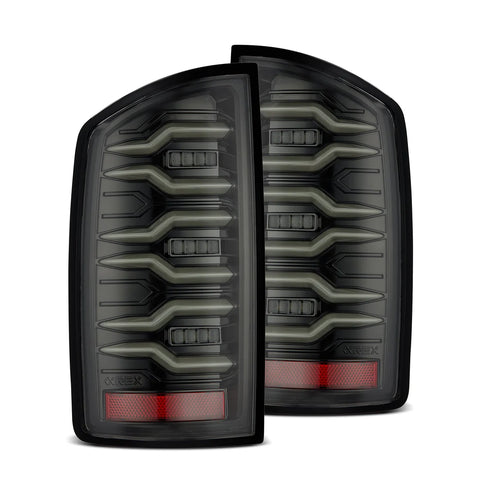 [Open Box] ALPHA REX 03-06 DODGE RAM 2500/3500 / 02-06 3RD GEN DODGE RAM 1500 TRUCK LUXX-SERIES LED TAIL LIGHTS (Alpha Black)