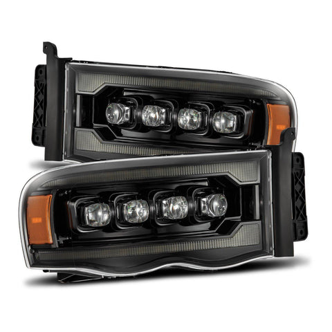 Alpha Rex 02-05 Dodge Ram NOVA-Series LED Projector Headlights Alpha-Black - CJC Off Road