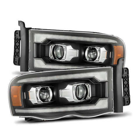 Alpha Rex 02-05 Dodge Ram LUXX-Series LED Projector Headlights Black - CJC Off Road