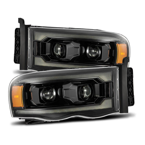 Alpha Rex 02-05 Dodge Ram LUXX-Series LED Projector Headlights Alpha-Black - CJC Off Road