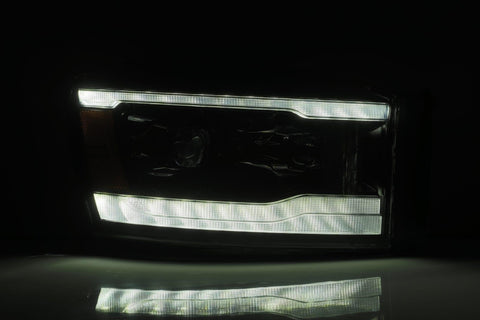 Alpha Rex 06-08 Dodge Ram LUXX-Series LED Projector Headlights Alpha-Black - CJC Off Road