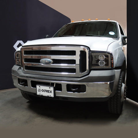 Alpha Rex 05-07 Ford Super Duty LUXX-Series LED Projector Headlights Alpha-Black - CJC Off Road