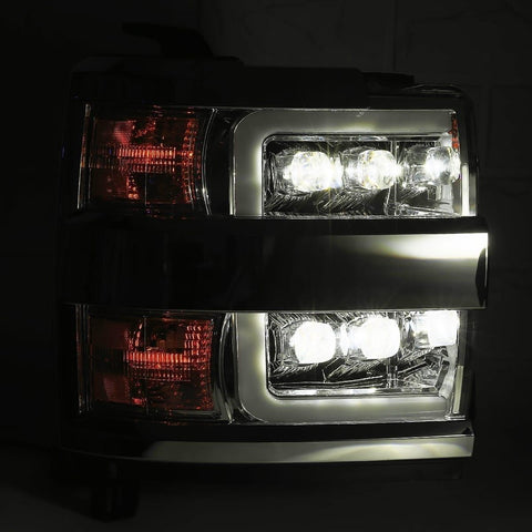 Alpha Rex 15-19 Chevrolet Silverado 2500HD/3500HD NOVA-Series LED Projector Headlights Chrome G2 - CJC Off Road