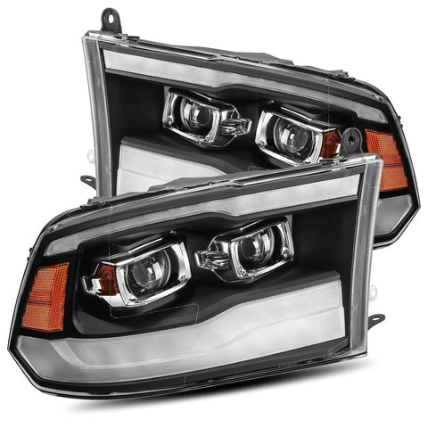 Alpha Rex 09-18 Ram Truck LUXX-Series LED Projector Headlights Black - CJC Off Road