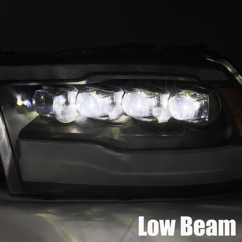 Alpha Rex 09-18 Ram Truck NOVA-Series LED Projector Headlights Jet Black - CJC Off Road