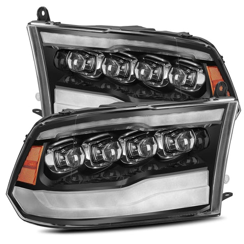 Alpha Rex 09-18 Ram Truck NOVA-Series LED Projector Headlights Jet Black - CJC Off Road