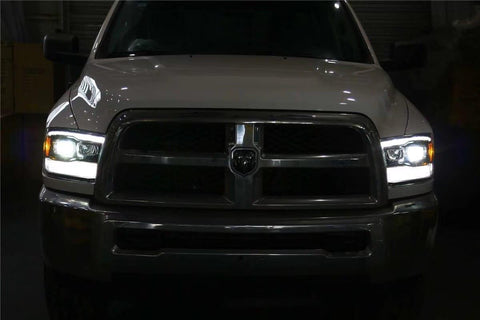 Alpha Rex 09-18 Ram Truck LUXX-Series LED Projector Headlights Black - CJC Off Road